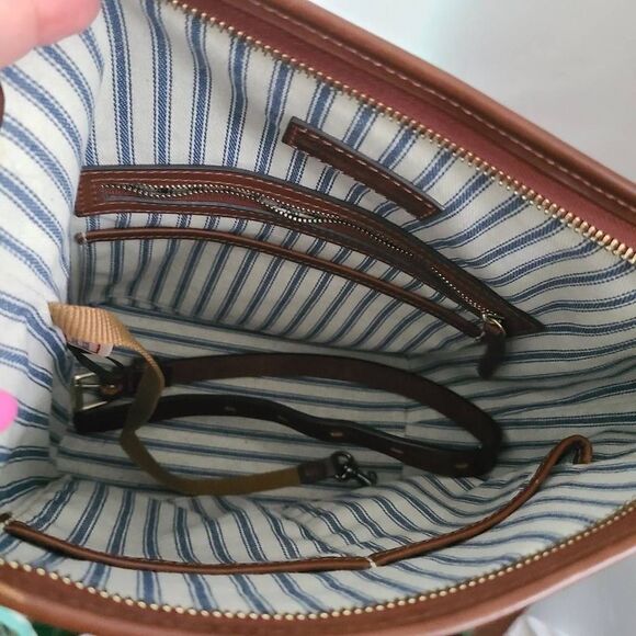 Dooney & Bourke Small Camden Cognac Woven Leather  Hobo - Picture 6 of 10